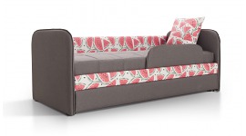 Детский диван-кровать ИВИ арбузы серый с бортиками