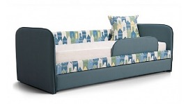 Детский диван-кровать ИВИ Бёрдхаус синий с бортиками