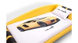 Детское покрывало для кровати Формула с желтым авто