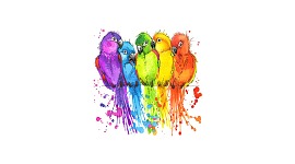 Картина попугаи акварель