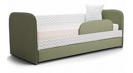 Детский диван-кровать ИВИ Зиг- Заг нордик зеленый с бортиками
