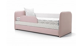 Детский диван-кровать ИВИ Зиг-Заг нордик розовый с бортиками