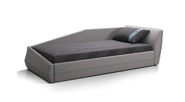 Детский диван-кровать Карбон с подъемным механизмом серый Colet 06 Протекс biryza с матрасом