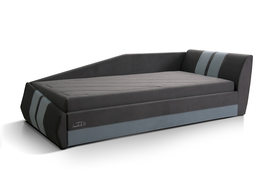Детский диван- кровать Форсаж серый Newtone antracite без матраса правый угол