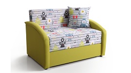 Детский диван- кровать Даня 1000 монстрики зеленый выкатной