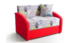 Детский диван-кровать Даня 1000 монстрики красный выкатной