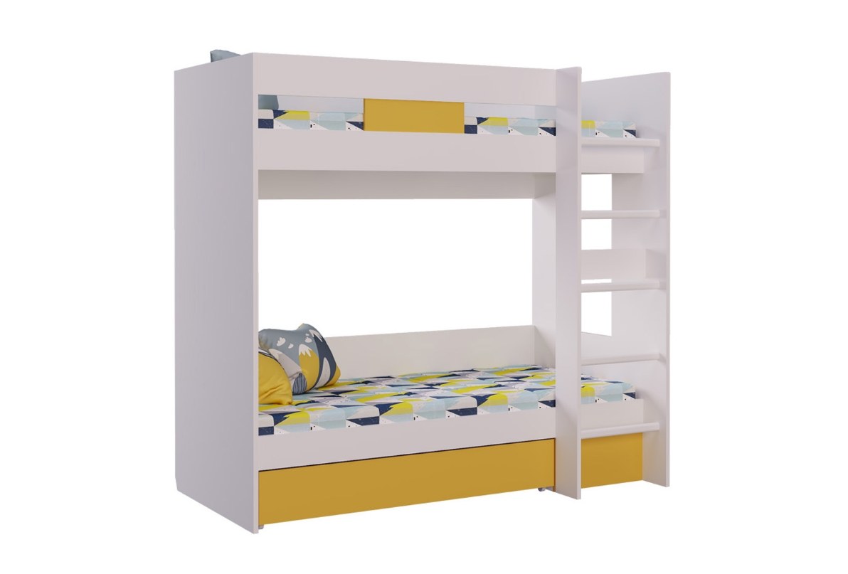Детская двухъярусная кровать SMARTY PREMIUM с ящиком и лестницей двухспальная